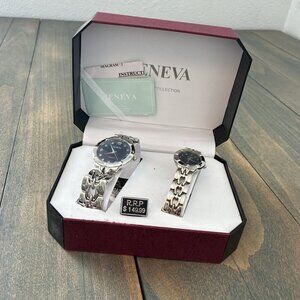 Geneva Wrist Watch His/Hers Quartz Stainless Steel - MSRP $149.99 (D9)